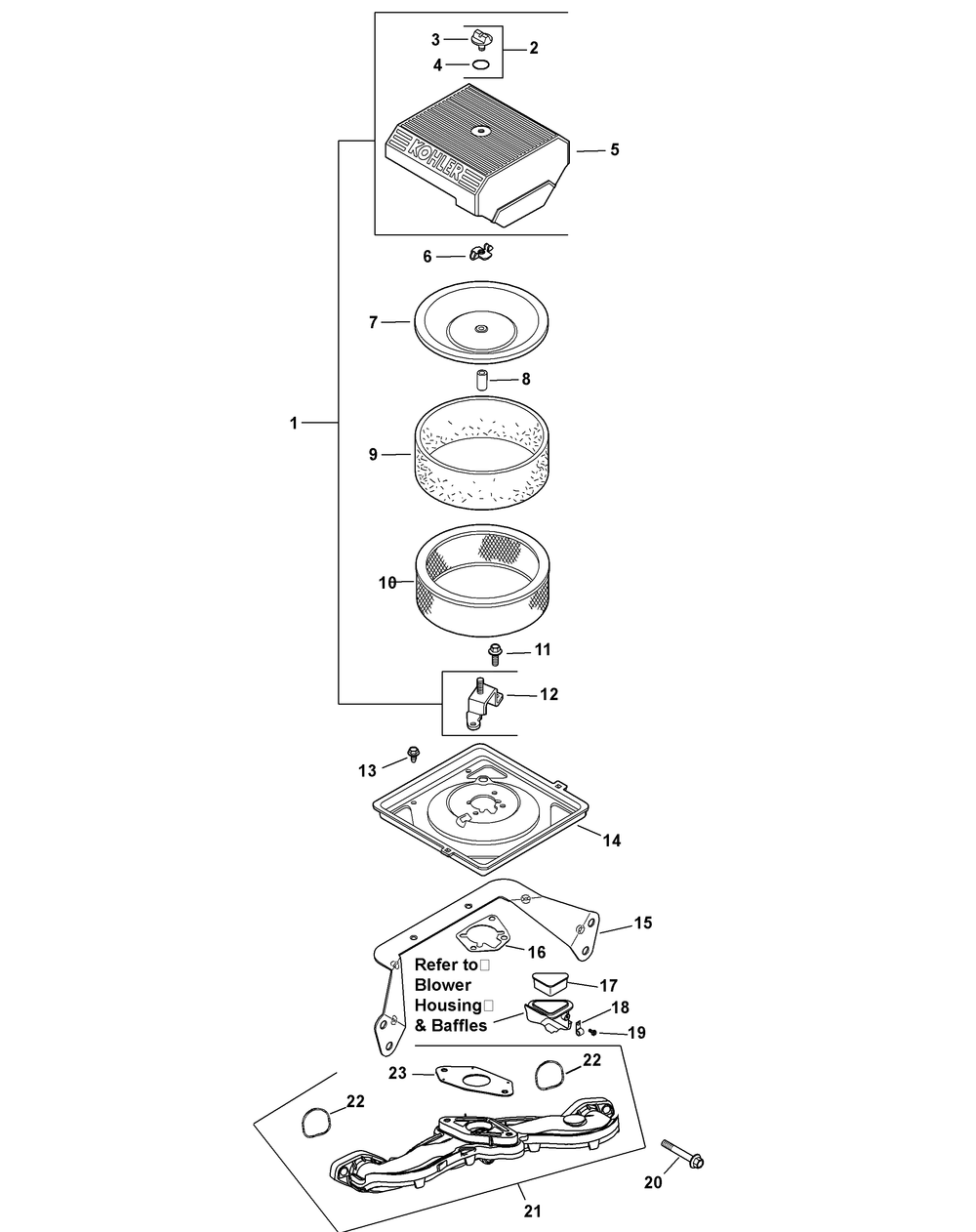 Engine Air Intake And Filtration Diagram and Parts List for 46D 4X4-37ACD710 Cub Cadet Lawn Tractor Accessories